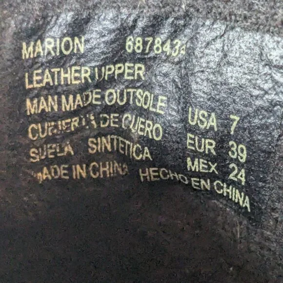 Earth Shoes Marion Leather Ankle Boots Women's Size 7 Chunky Black Zip Shoes - Picture 13 of 16